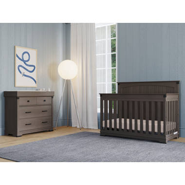 Rustic grey crib and dresser clearance set